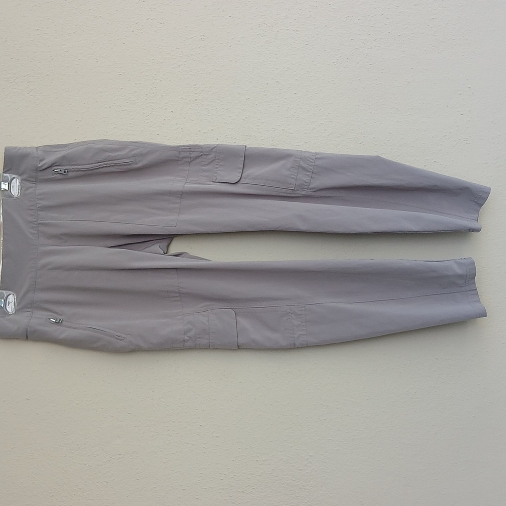 Athleta Womens Chelsea Cargo Pull On Pants Gray Stretch Pockets Size 2P